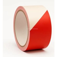 Calperia Güvenlik Uyarı Bandı - Kırmızı-Beyaz, 6 cm x 130 M
