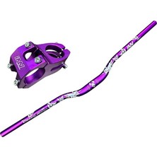 Monero Bisiklet Alüminyum Direksiyon Kısa 40MM Gidon Boğaz Set 78 cm Mor Dragon