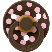 Bibs Studio Polka Big Kauçuk Emzik -Mocha Babypink