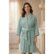 Elif Mira Kimono Yaka Unisex Tek Kişilik Pamuklu Banyo Bornozu Comfort