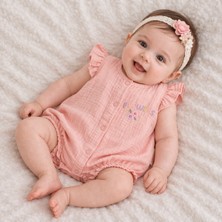 Necix Kız Bebek Yazlık Müslin Tulum 0- 6 Ay 5481 5484
