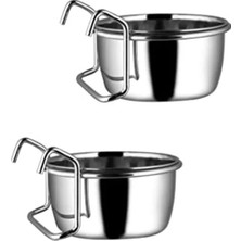 Calperia 2 Adet Askılı Çelik Mama Kabı - 300 ml