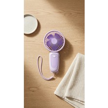 Porlisma Mini El Fanı Lavanta Ipli Kompakt Tasarımlı, USB Şarjlı Güçlü Taşınabilir Vantilatör FAN-PL122