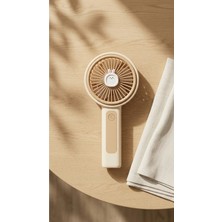 Porlisma Mini El Fanı Tavşan Figürlü Bej Kompakt Tasarımlı, USB Şarjlı Güçlü Taşınabilir Vantilatör FAN-PL119