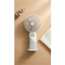 Porlisma Mini El Fanı Gri Gold Detaylı Kompakt Tasarımlı, USB Şarjlı Güçlü Taşınabilir Vantilatör FAN-PL117