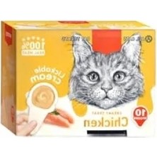 Calperia Tavuklu Kaşıklı Kedi Ödül Kreması (10 x 16 Gr)