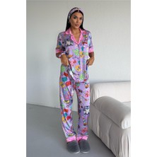 Coccolarsi Mondo Allegro Saten Kısa Kol Pantolon Pijama Takımı MA5811