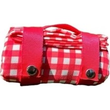 Calperia Kırmızı Kareli Piknik Örtüsü 150X150 Cm, Su Geçirmez ve Dayanıklı Tasarım