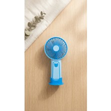 Porlisma Mini El Fanı Mavi Kompakt Tasarımlı, USB Şarjlı Güçlü Taşınabilir Vantilatör FAN-PL112