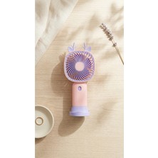 Porlisma Mini El Fanı Pembe/mor Kompakt Tasarımlı, USB Şarjlı Güçlü Taşınabilir Vantilatör FAN-PL113