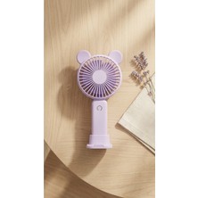 Porlisma Mini El Fanı Lila Kompakt Tasarımlı, USB Şarjlı Güçlü Taşınabilir Vantilatör FAN-PL116