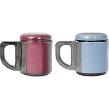 Calperia Içi Çelik Dışı Plastik Kupa, Kırmızı/mavi, 500 ml