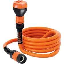 Calperia 15 M Uzayan Hortum, 5 Fonksiyonlu Sulama Tabancası ve Bağlantı Aparatı ile