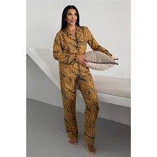 Coccolarsi Eleganza Selvaggia Hardal Uzun Pijama Takımı