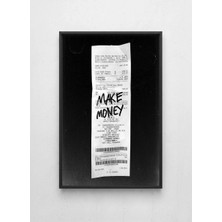 Lamazif Make Money Tipografi Sanat Tablosu | Siyah Çerçeveli Modern Duvar Dekoru 50X70 cm