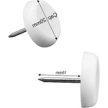 Calperia 25 Adet Plastik Zemin Koruyucu Pabuç - 20 mm Çap