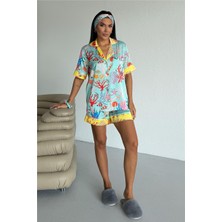 Coccolarsi Viaggio Creativo Saten Kısa Pijama Takımı VCN2303