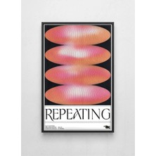 Lamazif Siyah Çerçeveli Modern Soyut Duvar Tablosu – “repeating” Grafik Tasarım Poster – Minimal & Sanatsal Dekor