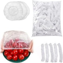 Calperia Yeniden Kullanılabilir Elastik Plastik Kase Kapakları - 100'LÜ Set, Şeffaf