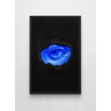 Lamazif Mavi Göz Soyut Sanat Çerçeveli Poster | Modern Minimal Duvar Tablosu 50X70 cm