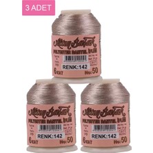 General 3 Adet Altınbaşak Oya ve Dantel Ipi 20 gr - Royaleks - No: 142