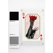 Lamazif Pleksi Cam Duvar Tablosu – Q Karo Özgürlük Heykeli Temalı Modern Sanat Poster | Akrilik Tablo