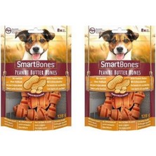 Smart Bones Yer Fıstığı Ezmeli Küçük Irklar Için Düğümlü Köpek Ödül Kemiği (8li) 128GR x 2 Adet