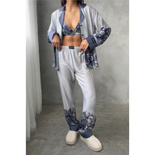 Coccolarsi Corso D'acqua Saten Üçlü Pijama Takımı CDK07
