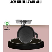 General Kilitli 4 cm Tekerlek Ayak 4’lü Set Zemin Koruyucu