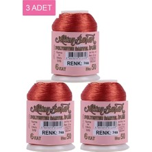 General 3 Adet Altınbaşak Oya ve Dantel Ipi 20 gr - Royaleks - No: 748