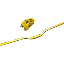 Monero Bisiklet Alüminyum Direksiyon Kısa 40MM Gidon Boğaz Set 78 cm Sarı Dragon