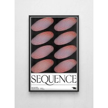 Lamazif Sequence Soyut Geometrik Sanat Tablosu | Siyah Çerçeveli Modern Duvar Dekoru 50X70 cm