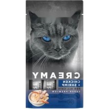 Calperia Creamy Tavuklu ve Karidesli Sıvı Kedi Ödül Maması - 4 x 15 gr