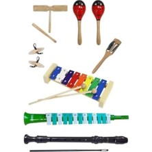 Calperia 8 Parçalı Örf Aletleri Seti - Marakas, Zil, Ksilofon ve Daha Fazlası