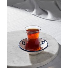 Madame Coco Vie Rouge Bourges 8'li Çay Seti - Mavi/beyaz - 108 ml