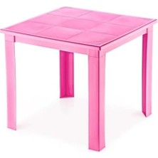 Calperia Ergonomik 50X50 cm Plastik Masa - Pembe