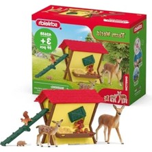 Calperia Yaban Hayvanları Besleme Seti, Detaylı Yemlik ve Hayvan Figürleri