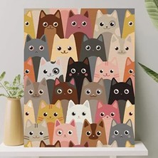 Calperia Kedili Sayılarla Boyama Tuval Seti Fırça ve Boya Dahil - 40X50 cm