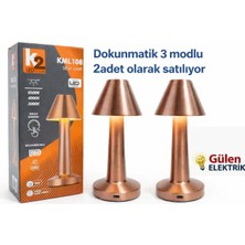 K2 KML108 Dokunmatik Rose Masa Lambası   2 Adet Olarak Satılıyor (3 Renk Opsiyonlu)
