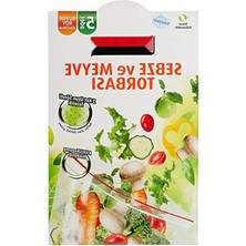 Calperia Büyük Boy Kilitli Sebze Meyve Torbası, 25 x 29 cm (5 Adet)