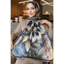İmaj Butik Vizon Lacivert Desenli Soft Şal
