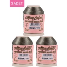 General 3 Adet Altınbaşak Oya ve Dantel Ipi 20 gr - Royaleks - No: 198