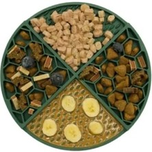 Calperia Yavaş Yemek Için Silikon Yalama Matı - Zihinsel Uyarım, Petek Desenli, Orman Yeşili