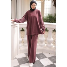 İmaj Butik Mürdüm Tunik Pantolonlu Modal Takım