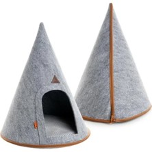 Calperia Katlanabilir Kedi Evi - Taşınabilir, Kolay Kurulum, Isı Yalıtımlı, Gri