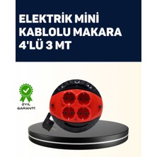 General Ev ve Ofis Için 3 Metre Kablolu 4 Priz Makarası