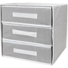 Calperia Katlanabilir Üç Çekmeceli Dolap Düzenleyici - 32X32X32 cm