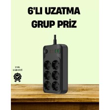 General 2500W Güçlü 6’lı Priz USB ve Type-C Çıkışlı Termal Korumalı
