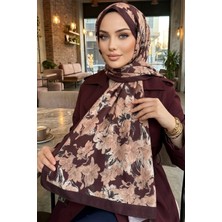 İmaj Butik Bordo Ipekhan Desenli Soft Dijital Şal