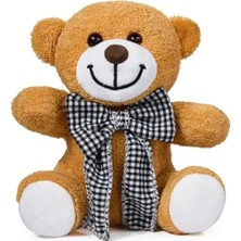 Calperia Sevimli Fiyonklu Pelüş Ayıcık - Siyah Beyaz